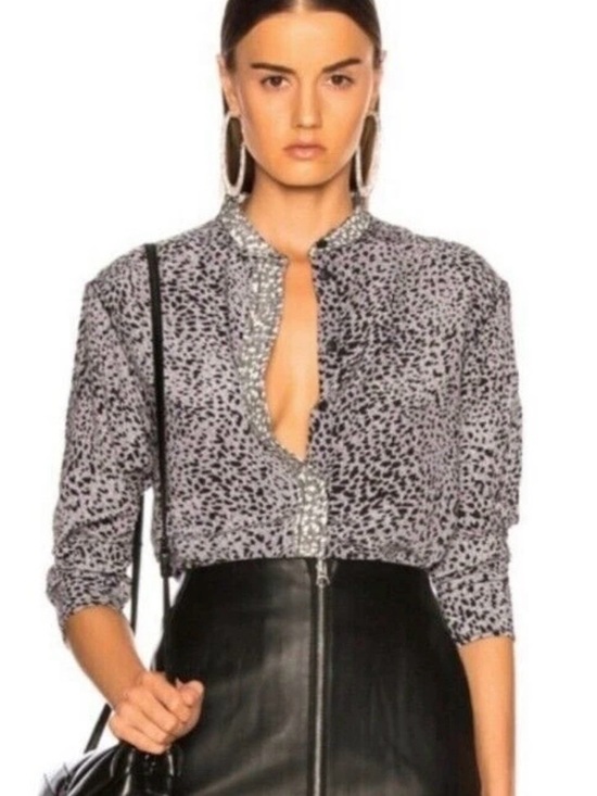 rag & bone Tops - rag & bone Silk Abstract Spot Print Blouse Size Small
